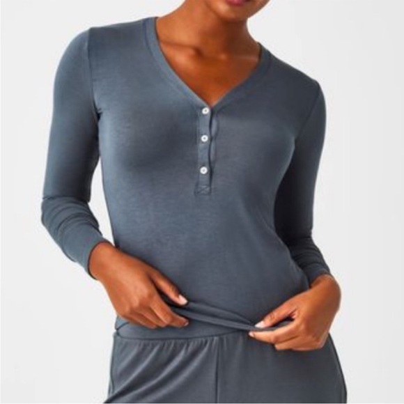 Spanx Better Base Henley Pajama Top - Picture 1 of 6